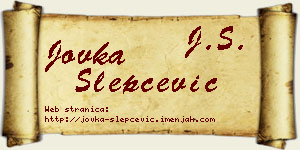 Jovka Slepčević vizit kartica